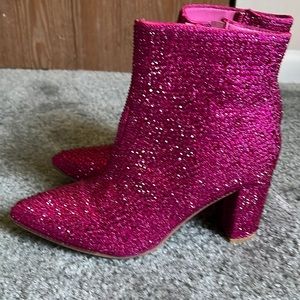 Pink sequin boots